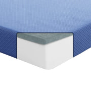 MT-PG07BLT 7" Blue Twin Gel-Infused Memory Foam Mattress and Pillow Set - MT-PG07BLT