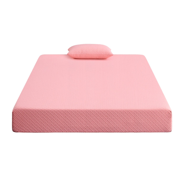 MT-PG07PKF 7" Pink Full Gel-Infused Memory Foam Mattress and Pillow Set - MT-PG07PKF
