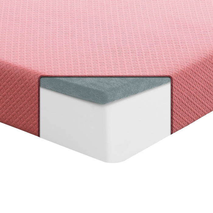 MT-PG07PKF 7" Pink Full Gel-Infused Memory Foam Mattress and Pillow Set - MT-PG07PKF