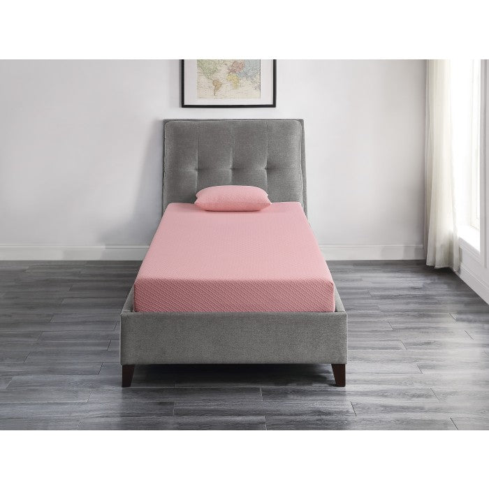 MT-PG07PKF 7" Pink Full Gel-Infused Memory Foam Mattress and Pillow Set - MT-PG07PKF