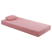 MT-PG07PKT 7" Pink Twin Gel-Infused Memory Foam Mattress and Pillow Set - MT-PG07PKT