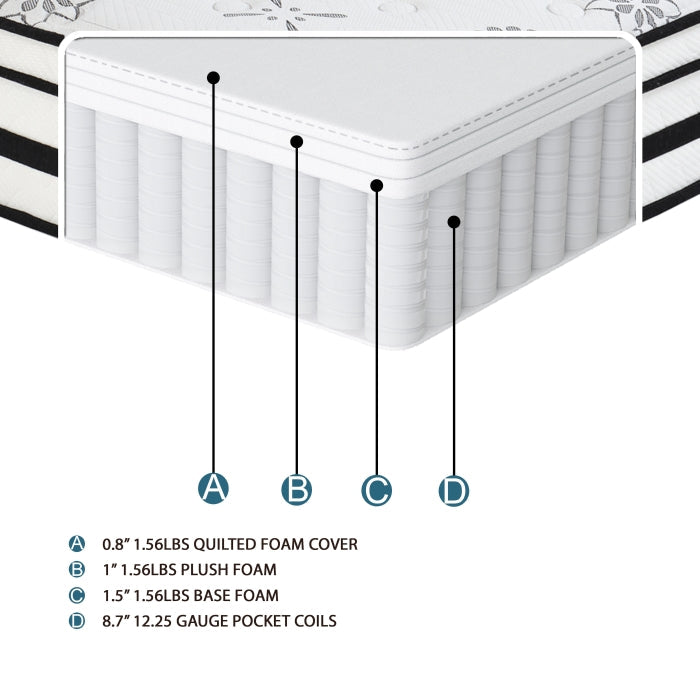 MT-PH12CK 12" California King Hybrid Mattress - MT-PH12CK