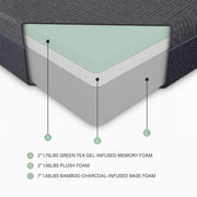 MT-UNG11EK 11" Eastern King Green Tea Gel-Infused Memory Foam Mattress - MT-UNG11EK