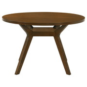 Mueller 48-inch Round Mindi Veneer Dining Table Brown - 193580