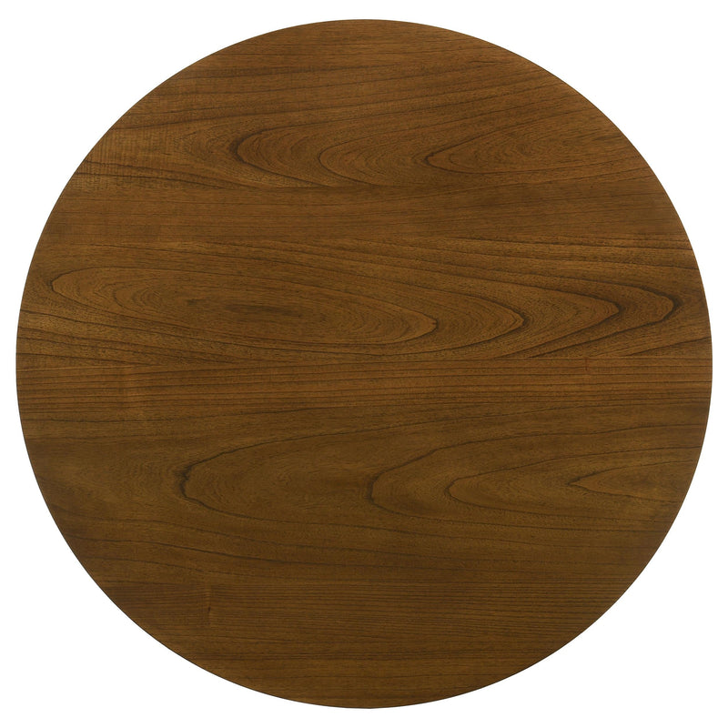 Mueller 48-inch Round Mindi Veneer Dining Table Brown - 193580