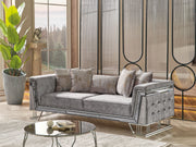 Munich Stationary Sofa Grey in Grey - 101-MUN-TRK375-3