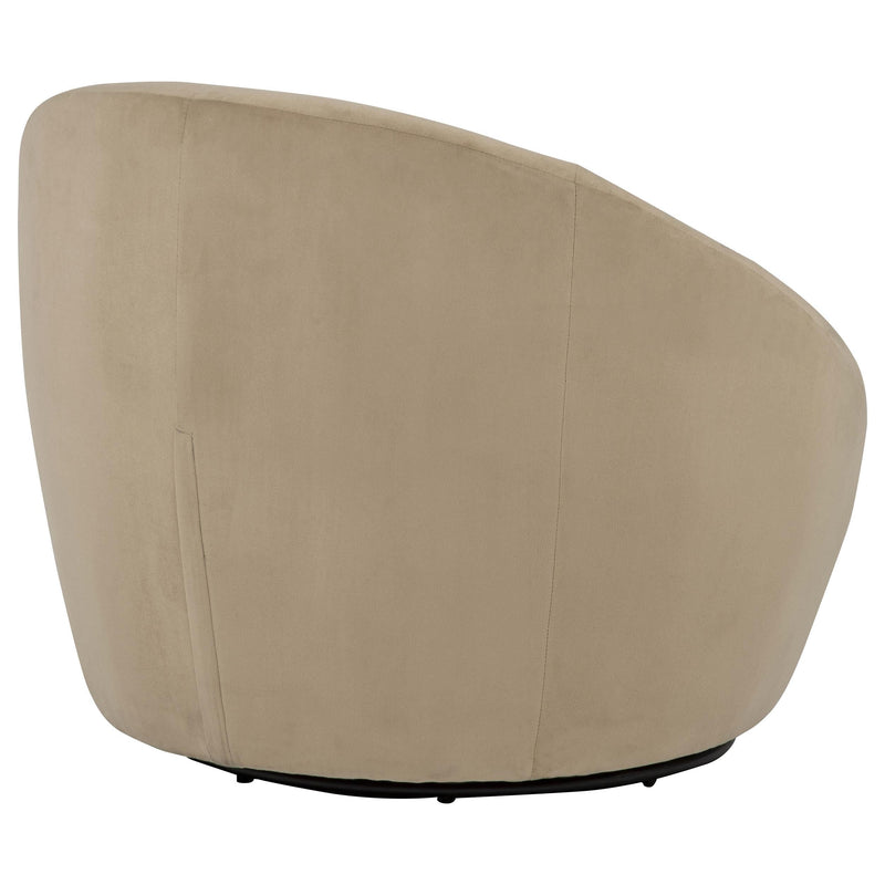 Myernick Velvet Upholstered Swivel Accent Chair Camel - 903228