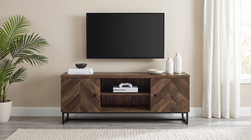 Myles 2-door Engineered Wood 60-inch TV Stand Rustic Oak - 736052