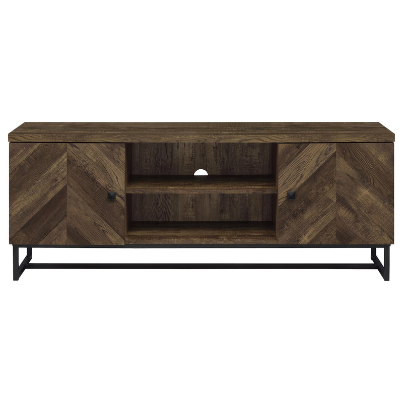 Myles 2-door Engineered Wood 60-inch TV Stand Rustic Oak - 736052