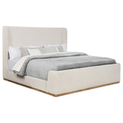 Nala Eastern King Bouclé Upholstered Platform Bed Cream - 302046KE