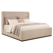 Nala Eastern King Fabric Upholstered Platform Bed Tan - 315978KE