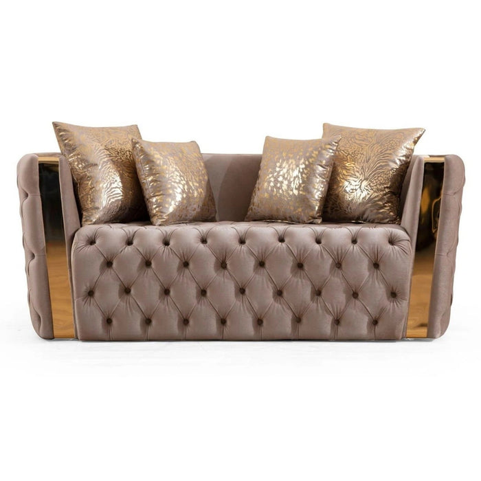Naomi Living Room Set In Tufted Velvet