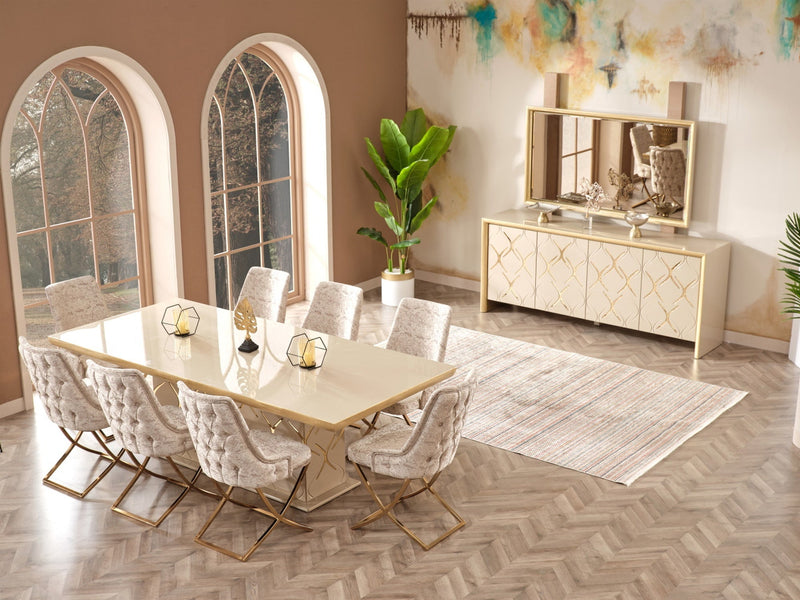 Napoli Dining Chair - Gold X Leg - 115-PIE-NESTA13-DC