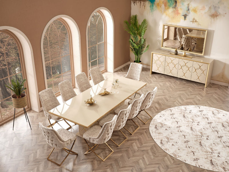 Napoli Dining Chair - Gold X Leg - 115-PIE-NESTA13-DC