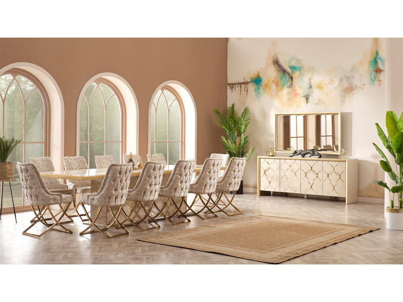 Napoli Diningroom (Consol With Mirror & Dining Table & Dining Chair) - For 10 People - 115-NAP-10-SET-1