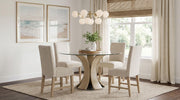 Naser 5-piece 48-inch Round Dining Table Set Beige and Light Oak - 115480LTO-S5
