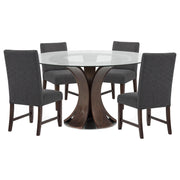 Naser 5-piece 48-inch Round Dining Table Set Grey and Dark Walnut - 115480DWA-S5