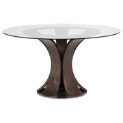 Naser 5-piece 48-inch Round Dining Table Set Grey and Dark Walnut - 115480DWA-S5