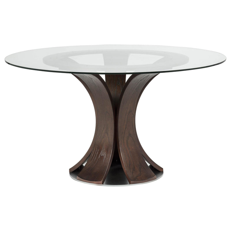 Naser 5-piece 48-inch Round Dining Table Set Grey and Dark Walnut - 115480DWA-S5
