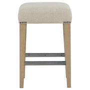 Naser Upholstered Counter Stool Beige and Light Oak (Set of 2) - 115487LTO