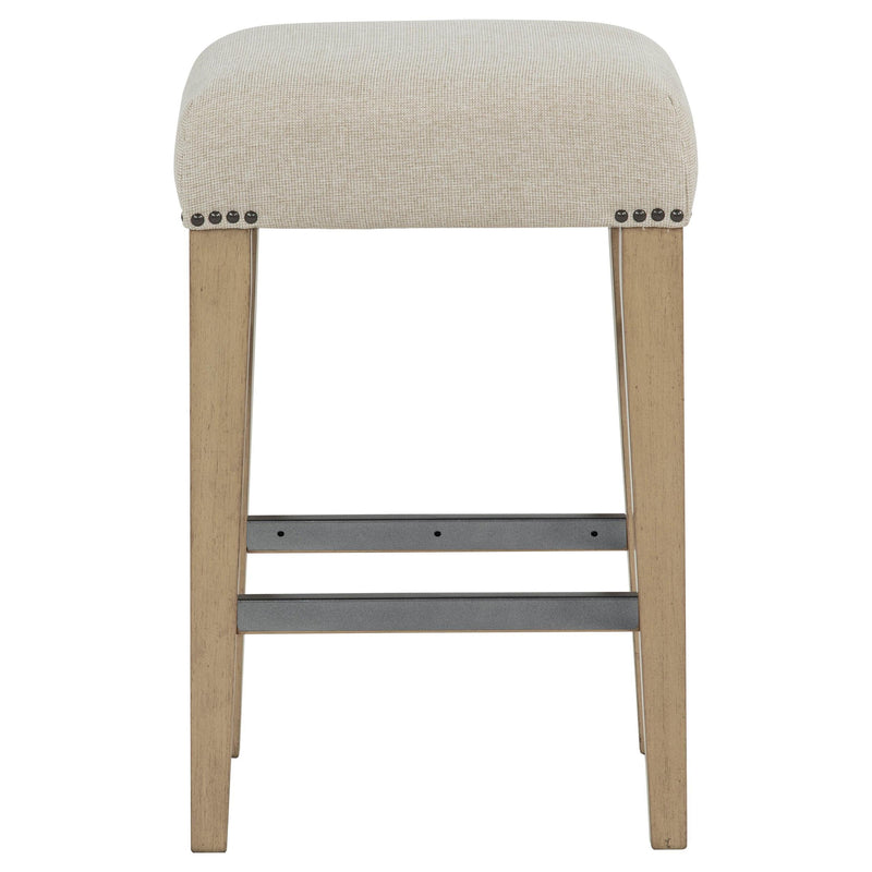 Naser Upholstered Counter Stool Beige and Light Oak (Set of 2) - 115487LTO