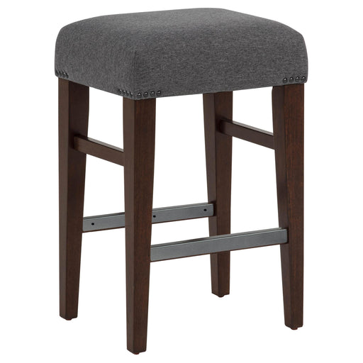 Naser Upholstered Counter Stool Grey and Dark Walnut (Set of 2) - 115487DWA
