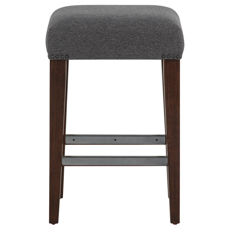 Naser Upholstered Counter Stool Grey and Dark Walnut (Set of 2) - 115487DWA
