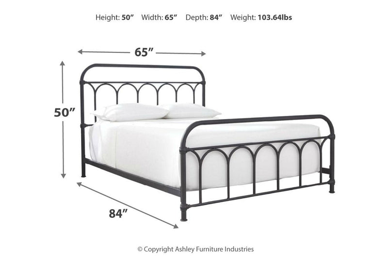 Nashburg Black Queen Metal Bed - DMV FurnitureQueen Bed