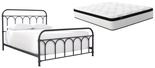 Nashburg Queen Metal Bed with Mattress in Black from Ashley - DMV Furniture