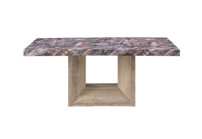 D02 Lava Dining Table And 4 D8683 Beige Dining Chairs - D02DT-LAVA/NAT+D8683DC-N