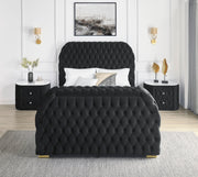 Natalia Black Upholstered Bedroom Set with TV Lift - DMV FurnitureBedroom Set