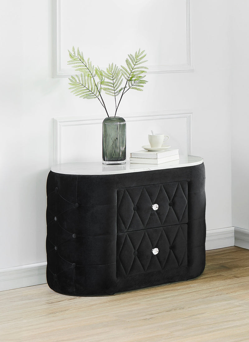 Natalia Black Upholstered Bedroom Set with TV Lift - DMV FurnitureBedroom Set