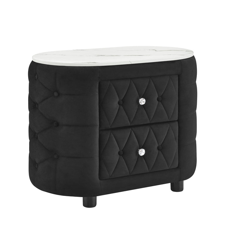 Natalia Black Upholstered Bedroom Set with TV Lift - DMV FurnitureBedroom Set