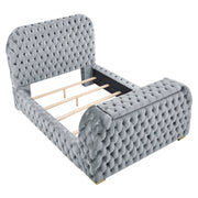 Natalia Gray King Upholstered Fireplace Bed with TV Lift - DMV FurnitureKing Bed
