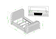 Natalia Gray King Upholstered Fireplace Bed with TV Lift - DMV FurnitureKing Bed