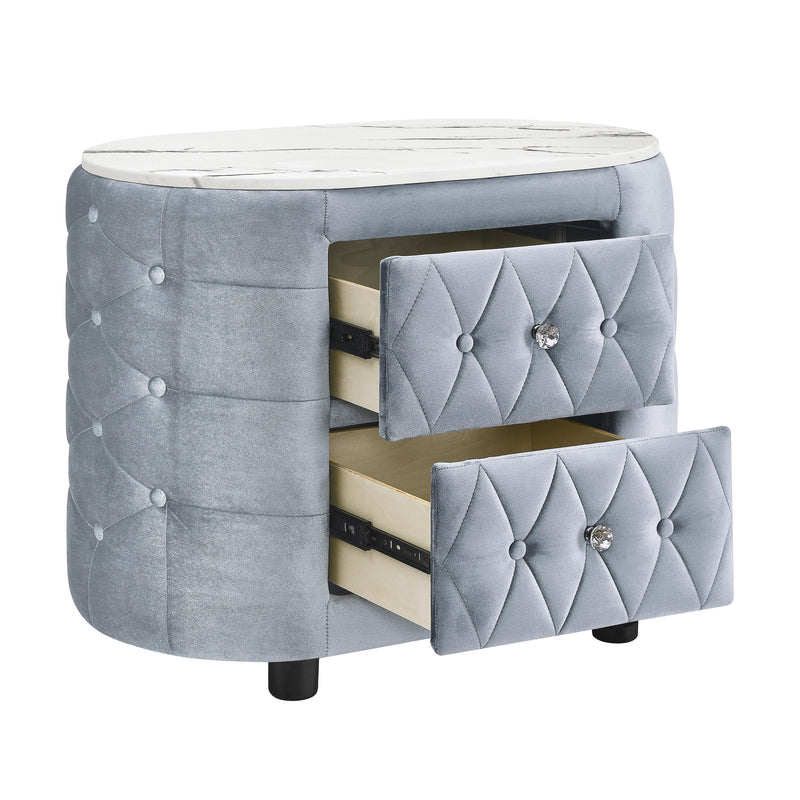 Natalia Gray Upholstered Bedroom Set with TV Lift - DMV FurnitureBedroom Set