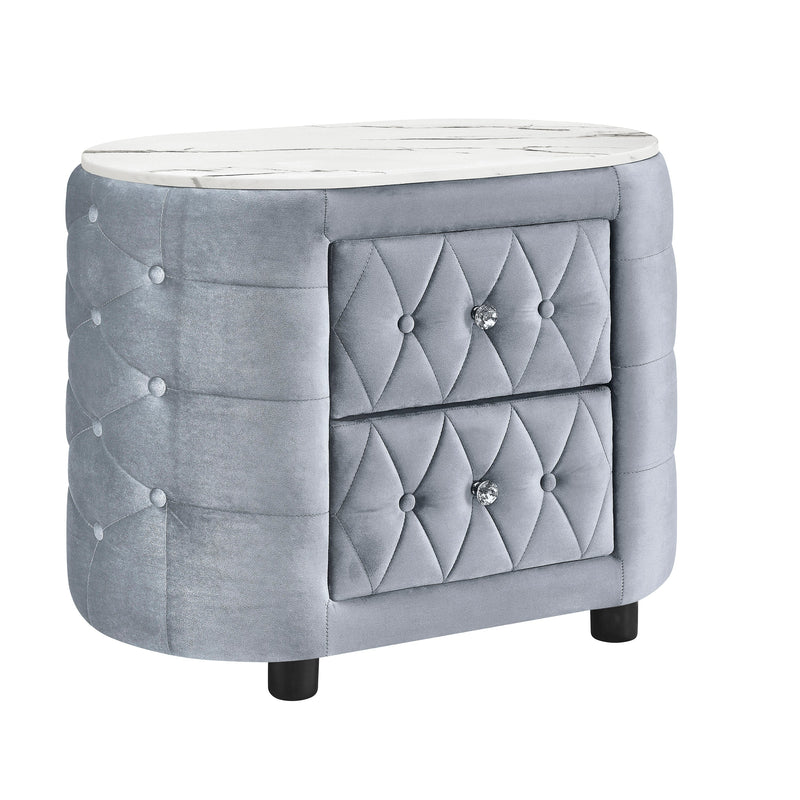 Natalia Gray Upholstered Bedroom Set with TV Lift - DMV FurnitureBedroom Set