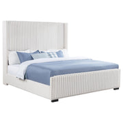 Natasha 65-inch Upholstered Eastern King Wingback Bed Cream - 306051KE