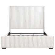 Natasha 65-inch Upholstered Eastern King Wingback Bed Cream - 306051KE