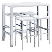 Natividad 5-piece Pub Height Bar Table Set White High Gloss - 182525
