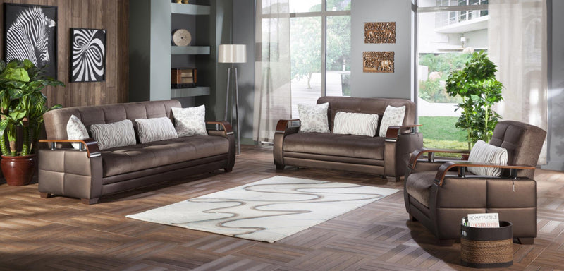 Natural Love Seat(Prestige Brown) 2 Pieces - DMV FurnitureLoveseat