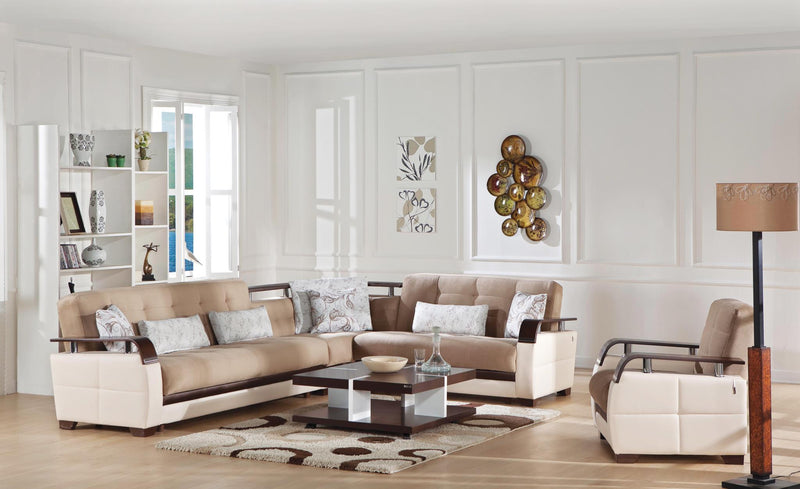 Natural Sectional (Naomi L.Brown) 4 Pieces - DMV FurnitureSleeper Sectional