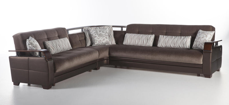 Natural Sectional (Prestige Brown) 4 Pieces - DMV FurnitureSleeper Sectional