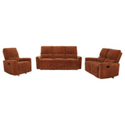 Navarro 3-piece Upholstered Reclining Sofa Set Orange - 609574-S3