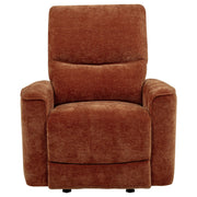Navarro Chenille Upholstered Glider Recliner Burnt Orange - 609576