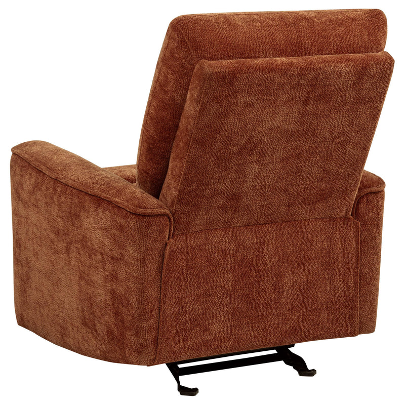 Navarro Chenille Upholstered Glider Recliner Burnt Orange - 609576