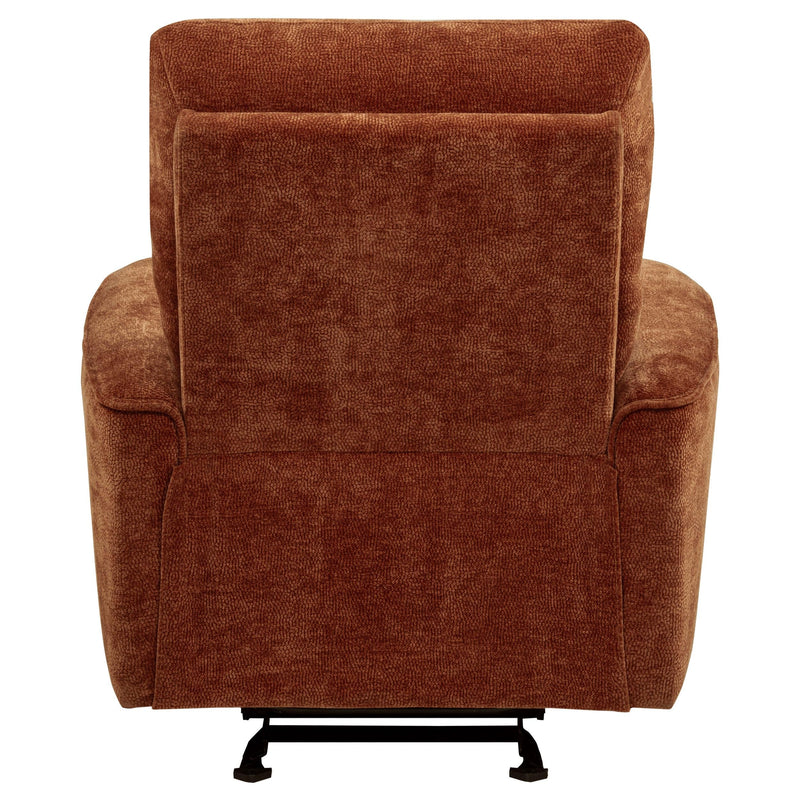 Navarro Chenille Upholstered Glider Recliner Burnt Orange - 609576