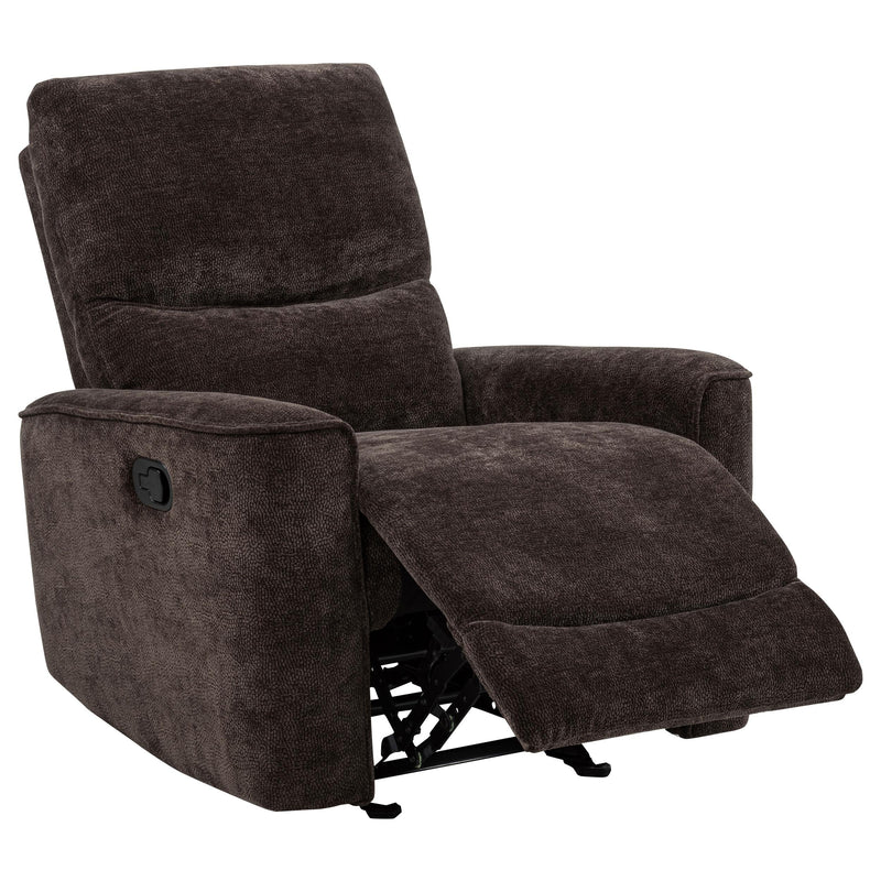Navarro Chenille Upholstered Glider Recliner Dark Brown - 609573