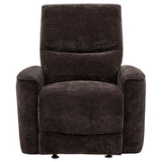 Navarro Chenille Upholstered Glider Recliner Dark Brown - 609573