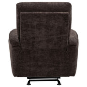 Navarro Chenille Upholstered Glider Recliner Dark Brown - 609573